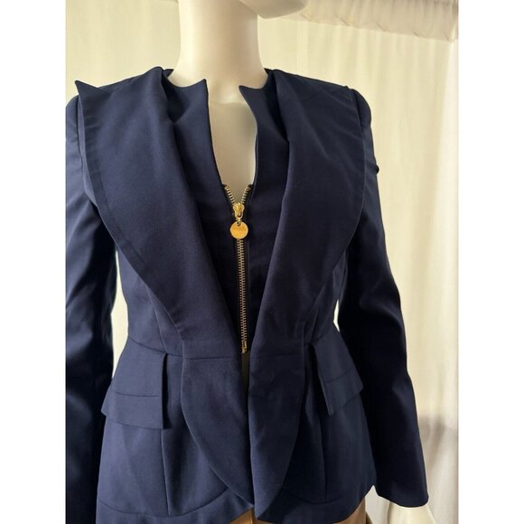 Alvin Valley Women's Jacket Blazer Formal Elegant Navy Blue Size M - Picture 3 of 9